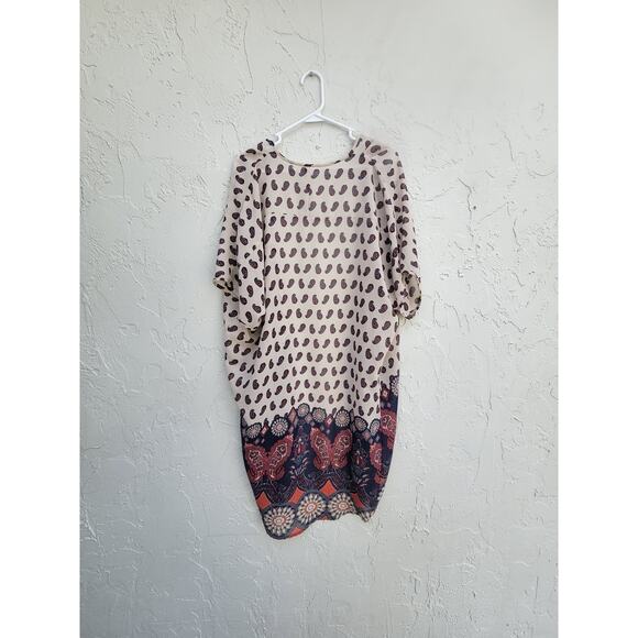 Live 4 Truth Paisley Mixed Media Long Semi-Sheer Kimono Size M - Picture 5 of 5